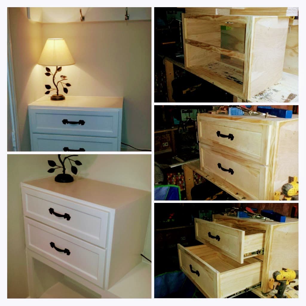 Custom floating nightstand build – carpentry by Mikey Builds NYC
