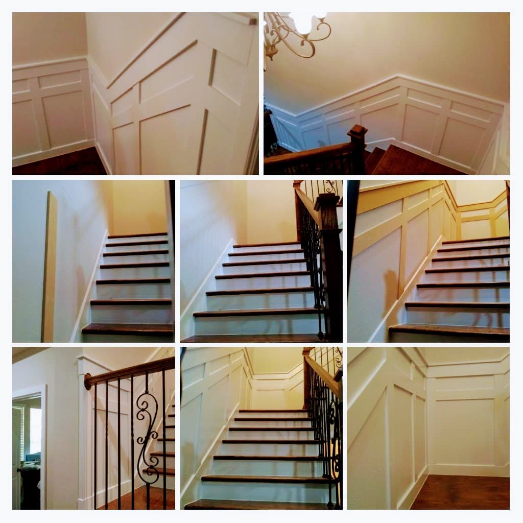 Wall paneling and wainscoting on staircase – Mikey Builds NYC