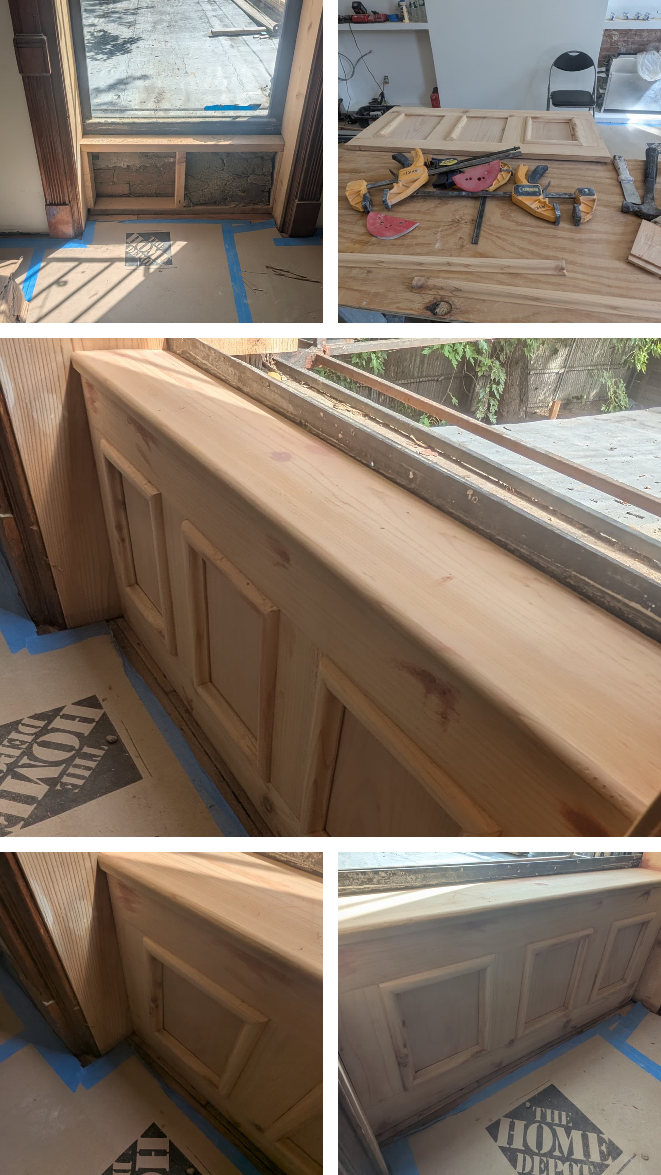 Custom window seat and wood trim carpentry – Mikey Builds NYC